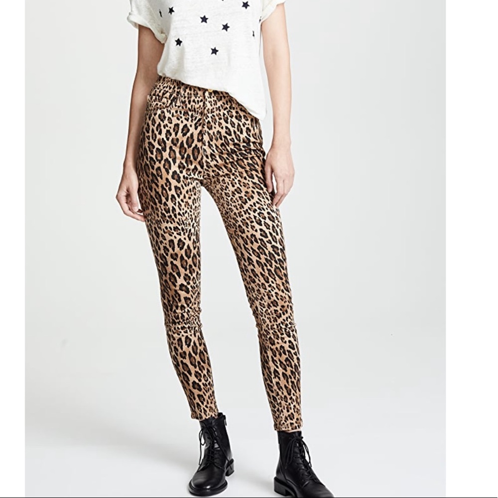 FRAME Ali High Rise Cigarette Cheetah Print